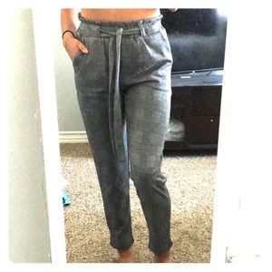 Plaid faux slacks
